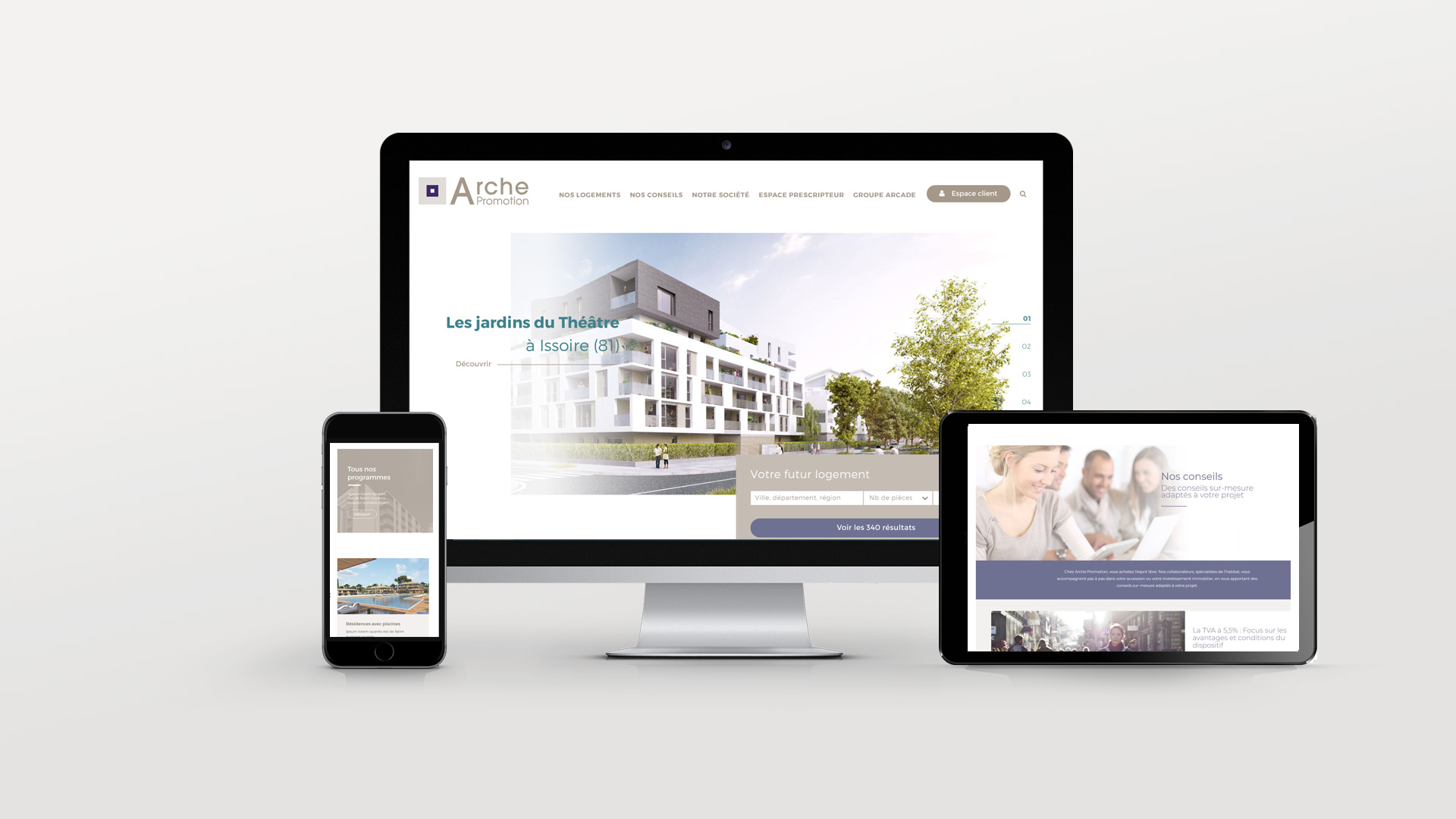 La plateforme digitale d’Arche Promotion